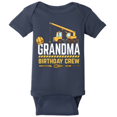 Grandma Birthday Crew Construction Birthday Baby Bodysuit