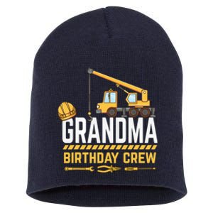 Grandma Birthday Crew Construction Birthday Short Acrylic Beanie