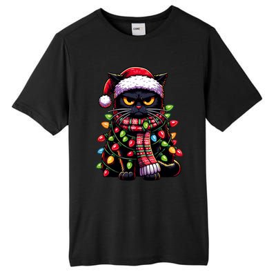 Grumpy Black Cat Meowy Xmas Christmas Outfit Cat Dad Cat Mom Great Gift Tall Fusion ChromaSoft Performance T-Shirt