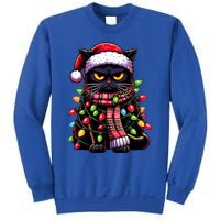 Grumpy Black Cat Meowy Xmas Christmas Outfit Cat Dad Cat Mom Great Gift Sweatshirt