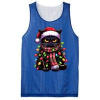 Grumpy Black Cat Meowy Xmas Christmas Outfit Cat Dad Cat Mom Great Gift Mesh Reversible Basketball Jersey Tank