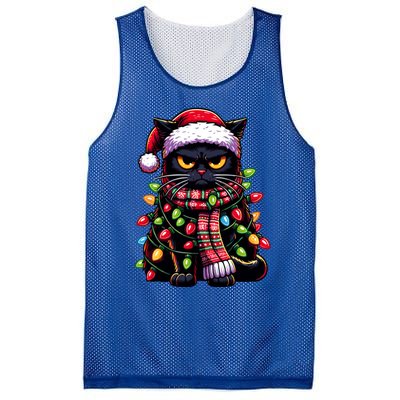 Grumpy Black Cat Meowy Xmas Christmas Outfit Cat Dad Cat Mom Great Gift Mesh Reversible Basketball Jersey Tank