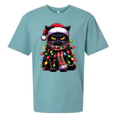 Grumpy Black Cat Meowy Xmas Christmas Outfit Cat Dad Cat Mom Great Gift Sueded Cloud Jersey T-Shirt