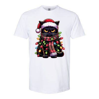 Grumpy Black Cat Meowy Xmas Christmas Outfit Cat Dad Cat Mom Great Gift Softstyle CVC T-Shirt