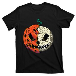 Golf Ball Costume - Pumpkin Skull Halloween Golf Player T-Shirt