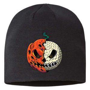 Golf Ball Costume - Pumpkin Skull Halloween Golf Player Sustainable Beanie