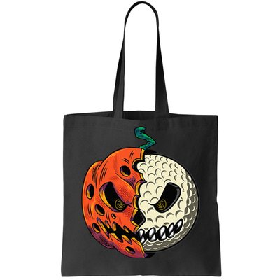 Golf Ball Costume - Pumpkin Skull Halloween Golf Player Tote Bag