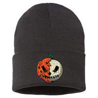 Golf Ball Costume - Pumpkin Skull Halloween Golf Player Sustainable Knit Beanie