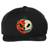 Golf Ball Costume - Pumpkin Skull Halloween Golf Player Wool Snapback Cap