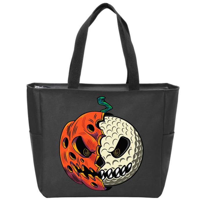 Golf Ball Costume - Pumpkin Skull Halloween Golf Player Zip Tote Bag