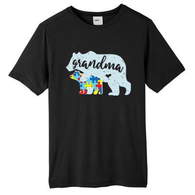 Grandma Bear Cute Autism Awareness Puzzle Piece Cub Gift Tall Fusion ChromaSoft Performance T-Shirt