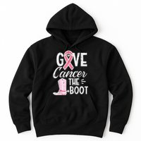 Give Breast Cancer The Boot Pink Ribbon Awareness Women Hoodie