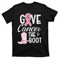 Give Breast Cancer The Boot Pink Ribbon Awareness Women T-Shirt