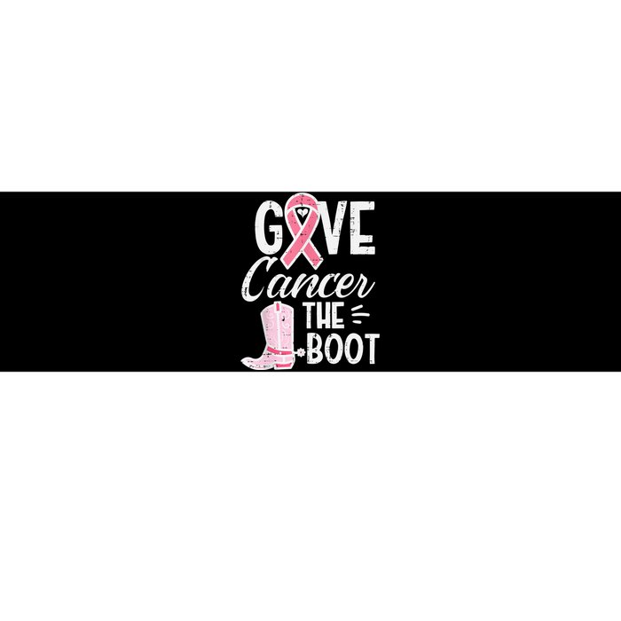 Give Breast Cancer The Boot Pink Ribbon Awareness Women Bumper Sticker