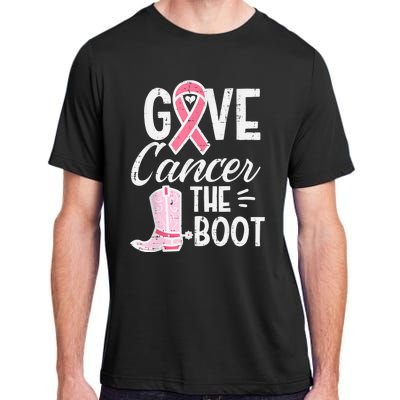 Give Breast Cancer The Boot Pink Ribbon Awareness Women Adult ChromaSoft Performance T-Shirt