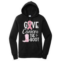 Give Breast Cancer The Boot Pink Ribbon Awareness Women Women's Pullover Hoodie