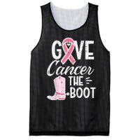 Give Breast Cancer The Boot Pink Ribbon Awareness Women Mesh Reversible Basketball Jersey Tank