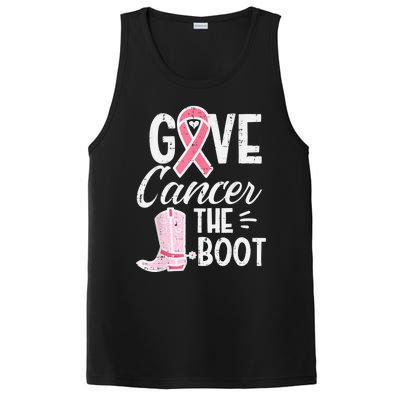 Give Breast Cancer The Boot Pink Ribbon Awareness Women PosiCharge Competitor Tank