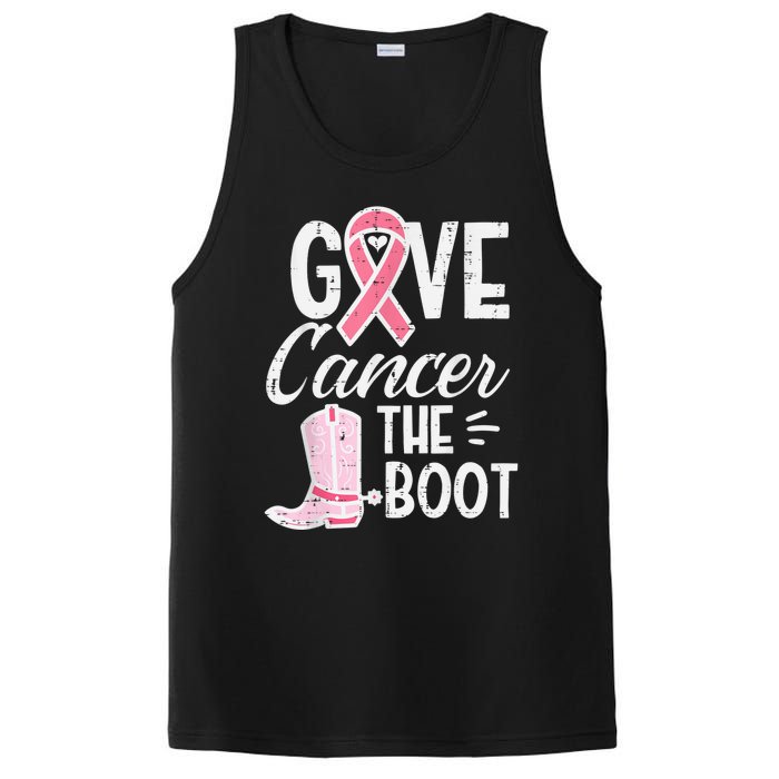 Give Breast Cancer The Boot Pink Ribbon Awareness Women PosiCharge Competitor Tank