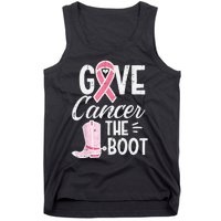 Give Breast Cancer The Boot Pink Ribbon Awareness Women Tank Top