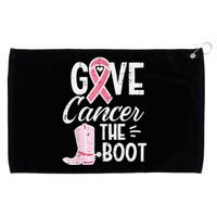 Give Breast Cancer The Boot Pink Ribbon Awareness Women Grommeted Golf Towel