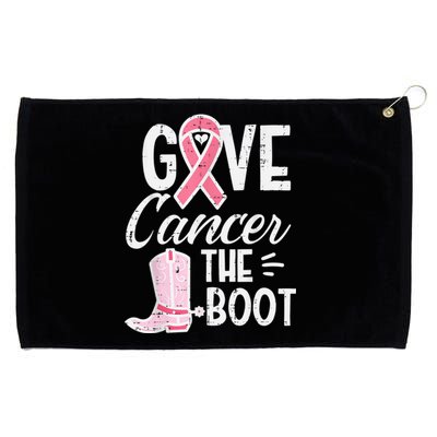 Give Breast Cancer The Boot Pink Ribbon Awareness Women Grommeted Golf Towel