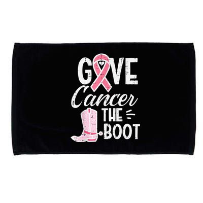 Give Breast Cancer The Boot Pink Ribbon Awareness Women Microfiber Hand Towel