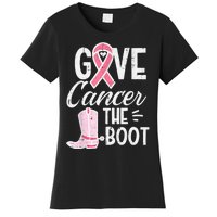 Give Breast Cancer The Boot Pink Ribbon Awareness Women Women's T-Shirt