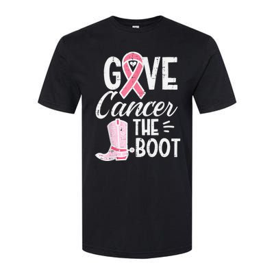 Give Breast Cancer The Boot Pink Ribbon Awareness Women Softstyle CVC T-Shirt