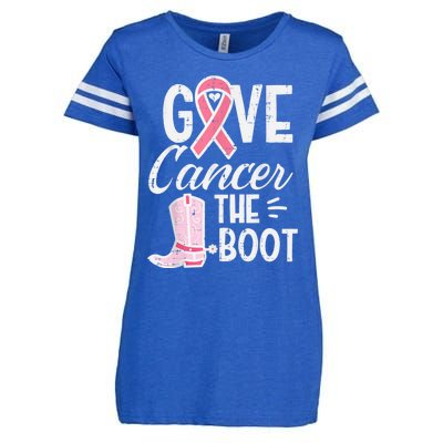 Give Breast Cancer The Boot Pink Ribbon Awareness Women Enza Ladies Jersey Football T-Shirt