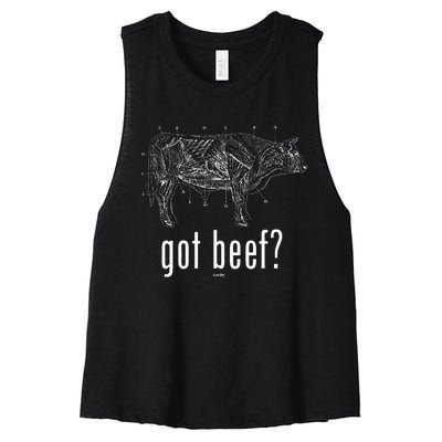 Got Beef Cuts Of Beef Funny Meat Eaters Women's Racerback Cropped Tank