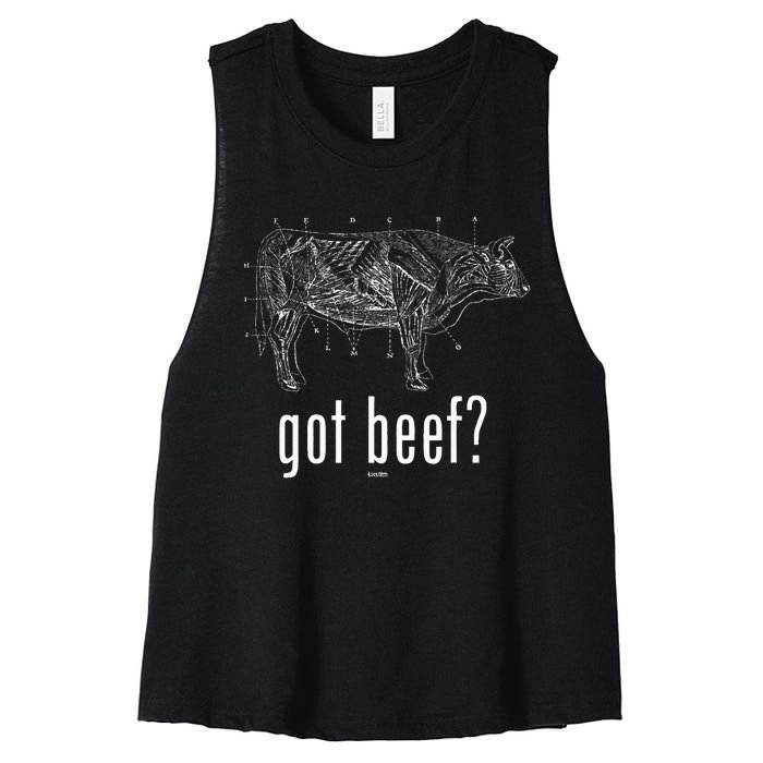 Got Beef Cuts Of Beef Funny Meat Eaters Women's Racerback Cropped Tank