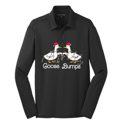 Goose Bumps Christmas Silk Touch Performance Long Sleeve Polo