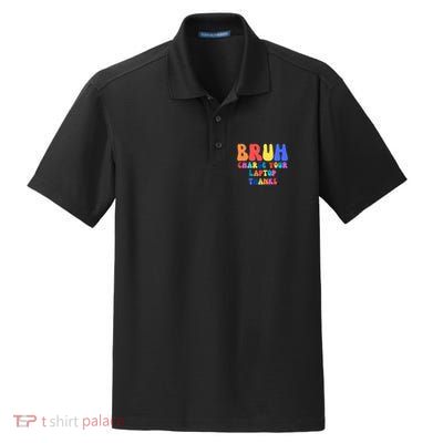 Groovy Bruh Charge Your Laptop Dry Zone Grid Polo