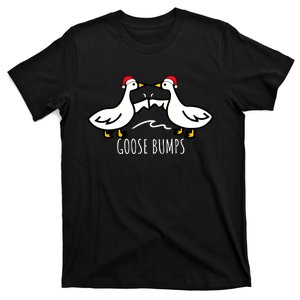 Goose Bumps Christmas Santa Hat Goosebumps Humorous Pun Design For Dad Joke T-Shirt