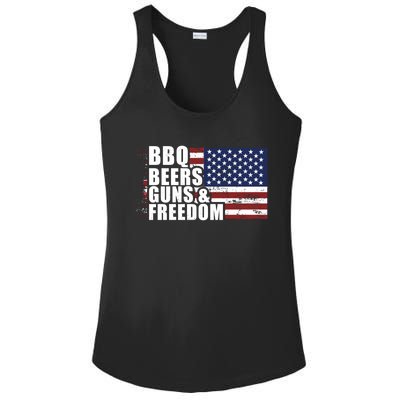 Grilling Barbecue Cool Bbq Beers Guns And Freedom Cool Gift Ladies PosiCharge Competitor Racerback Tank