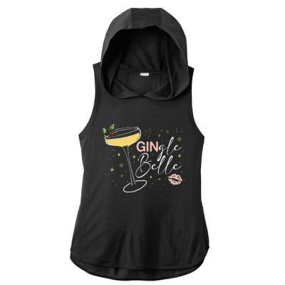 Gingle Belle Christmas Drink Cocktail Xmas Bartender Holiday Ladies PosiCharge Tri-Blend Wicking Draft Hoodie Tank