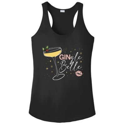 Gingle Belle Christmas Drink Cocktail Xmas Bartender Holiday Ladies PosiCharge Competitor Racerback Tank