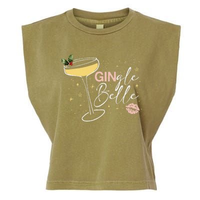 Gingle Belle Christmas Drink Cocktail Xmas Bartender Holiday Garment-Dyed Women's Muscle Tee