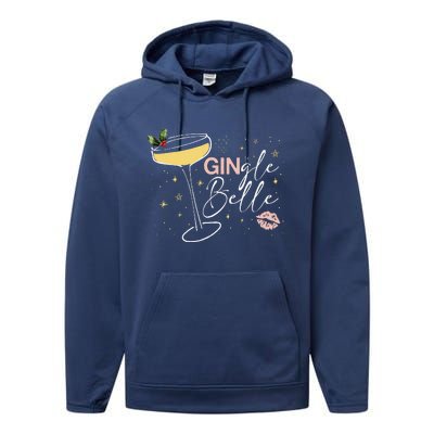 Gingle Belle Christmas Drink Cocktail Xmas Bartender Holiday Performance Fleece Hoodie