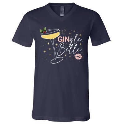 Gingle Belle Christmas Drink Cocktail Xmas Bartender Holiday V-Neck T-Shirt