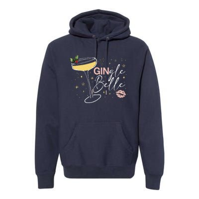 Gingle Belle Christmas Drink Cocktail Xmas Bartender Holiday Premium Hoodie