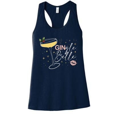 Gingle Belle Christmas Drink Cocktail Xmas Bartender Holiday Women's Racerback Tank