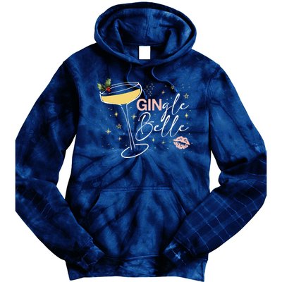 Gingle Belle Christmas Drink Cocktail Xmas Bartender Holiday Tie Dye Hoodie