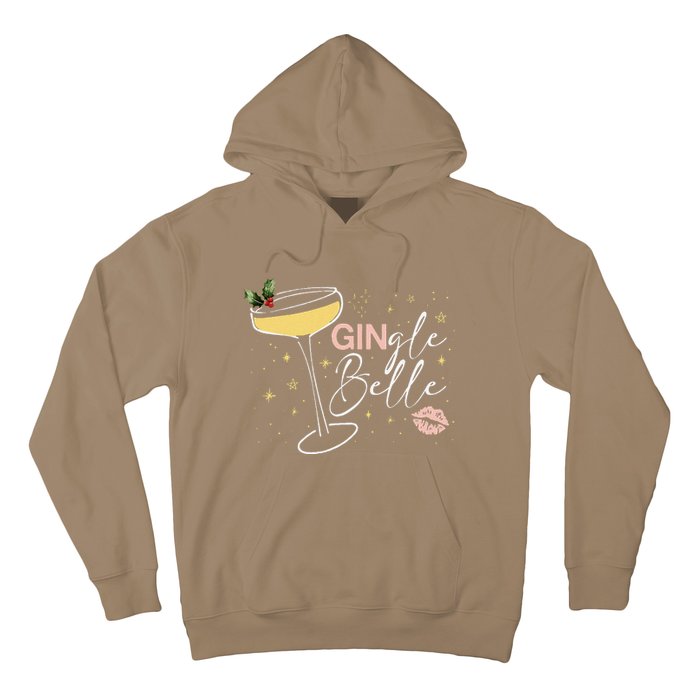 Gingle Belle Christmas Drink Cocktail Xmas Bartender Holiday Hoodie