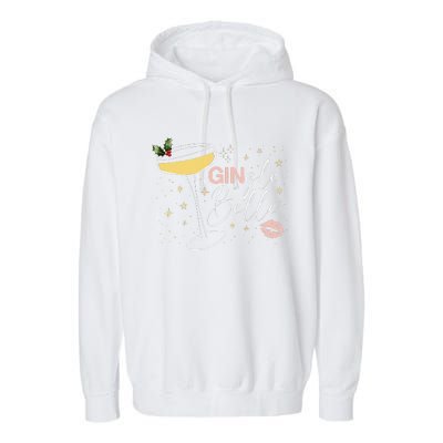 Gingle Belle Christmas Drink Cocktail Xmas Bartender Holiday Garment-Dyed Fleece Hoodie