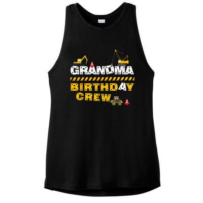 Grandma Birthday Crew Construction Family Birthday Party Ladies PosiCharge Tri-Blend Wicking Tank