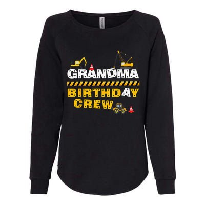 Grandma Birthday Crew Construction Family Birthday Party Womens California Wash Sweatshirt