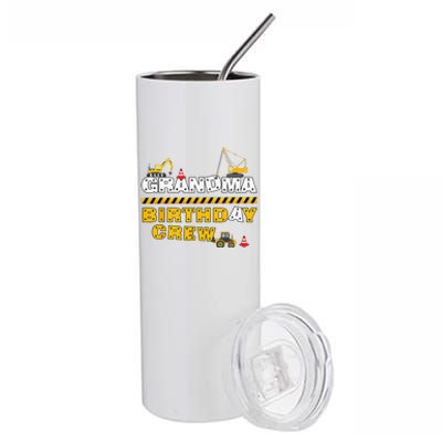 Grandma Birthday Crew Construction Family Birthday Party Stainless Steel Tumbler