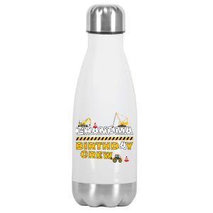 Grandma Birthday Crew Construction Family Birthday Party Stainless Steel Insulated Water Bottle